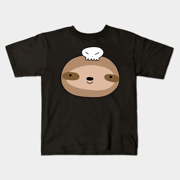 Skull Sloth Face Kids T-Shirt by saradaboru